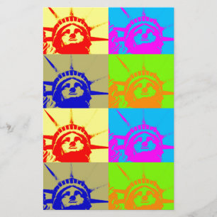 4 Kleur Pop Art Dame Vrijheid Briefpapier