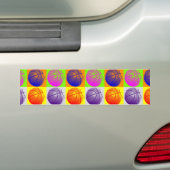 4 Kleuren Pop Art Basketbal Bumpersticker (Op auto)