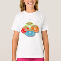 4 kopjes koffie meisjes T-shirt