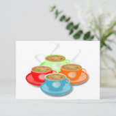4 kopjes koffie uitnodigingen (Staand voorkant)