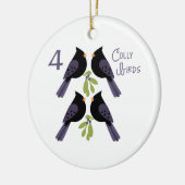 4 koude vogels keramisch ornament (Links)