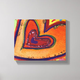 4 Kunstschilderen met liefdesharten schilderen Canvas Afdruk