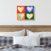 4 Kunstschilderen met liefdesharten schilderen Canvas Afdruk (Insitu (Slaapkamer))