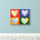 4 Kunstschilderen met liefdesharten schilderen Canvas Afdruk (Insitu (Houten vloer))