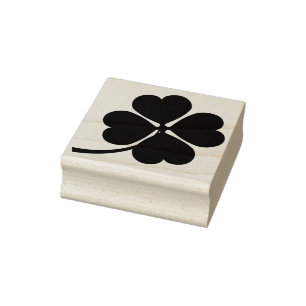 4 kunstzegel voor bladklaver 	rubberstempel