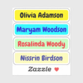 4 Labels - Waterdichte Long / Achternaam Stickers (Vel)