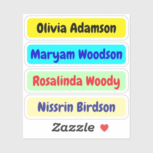 4 Labels - Waterdichte Long / Achternaam Stickers (Vel)