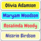 4 Labels - Waterdichte Long / Achternaam Stickers (Voorkant)