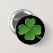 4 Leaf Clover Black Irish Pin Ronde Button 5,7 Cm (Voorkant /achterkant)