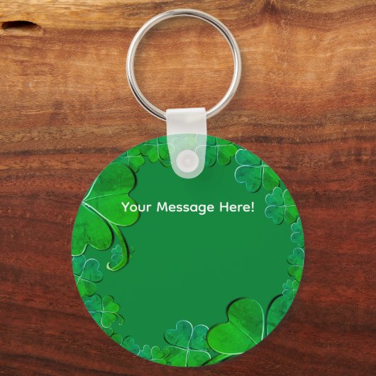 4 Leaf Clover Frame+Photo Keychain (Achterkant)