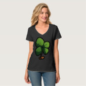 4 Leaf Clover Happt St Patrick's Day St Patrick's  T-shirt (Voorkant volledig)