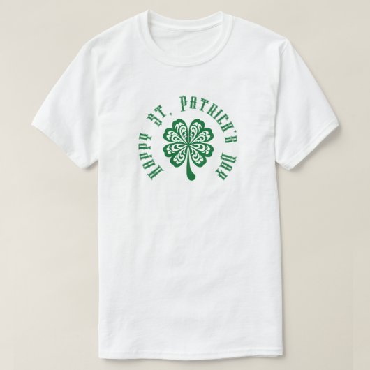 4 Leaf Clover - Happy St. Patrick's Day T-shirt (Design voorkant)