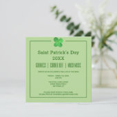 4 Leaf Clover Irish Shamrock St Patricks Day Kaart (Staand voorkant)
