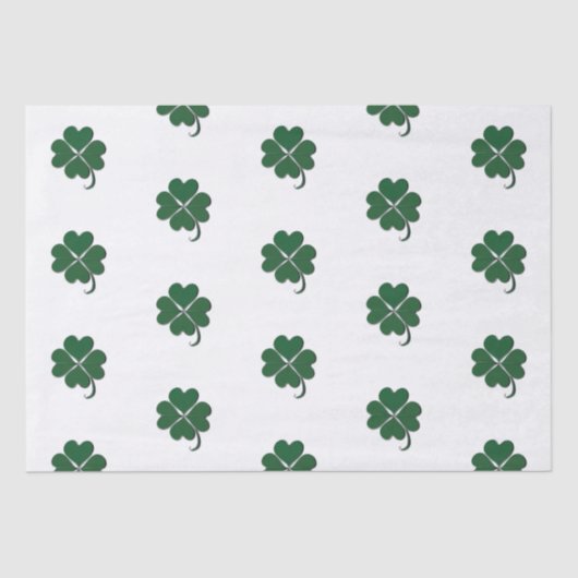 4 Leaf Clover Irish Shamrock Tissuepapier (Voorkant)
