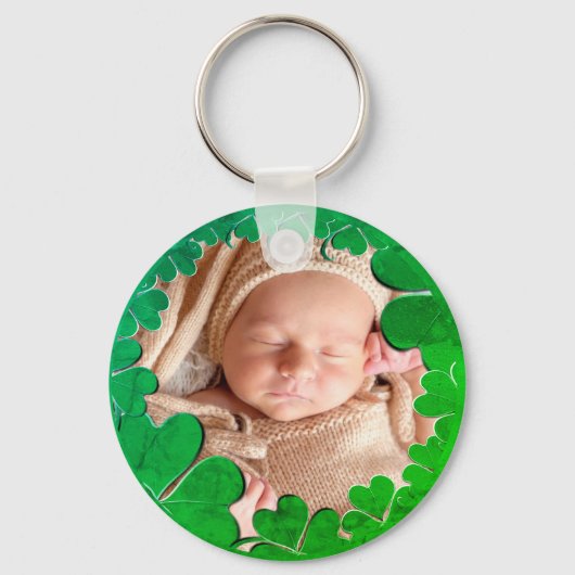 4 Leaf Clover-Lijst+Foto-Sleutelhanger Sleutelhanger (Voorkant)