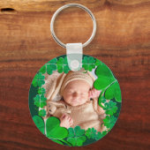 4 Leaf Clover-Lijst+Foto-Sleutelhanger Sleutelhanger (Voorkant)