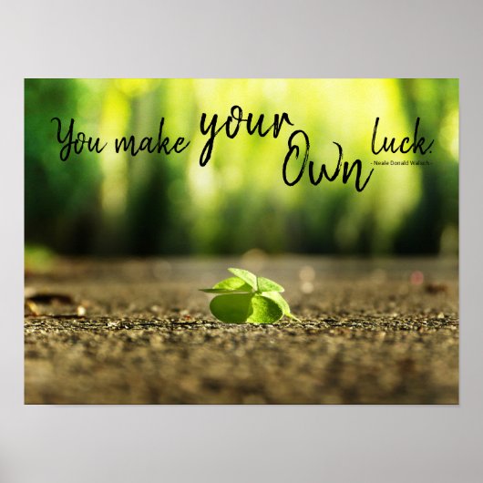 4 Leaf Clover Photo I Quote Poster (Voorkant)