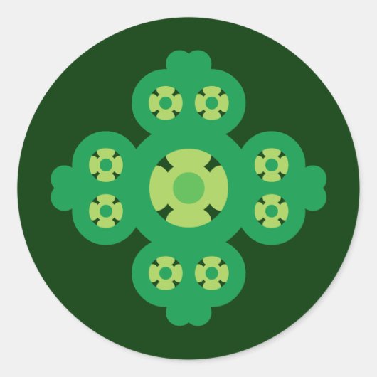 4 Leaf Clover Ronde Sticker (Voorkant)