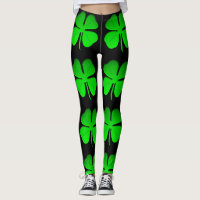 4 leggings van bladklaver door DAL
