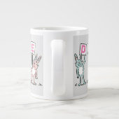 4 Letter-naam Fun Rabbit Design Extra Grote Beker (Achterkant)