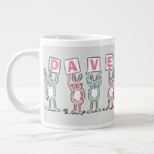 4 Letter-naam Fun Rabbit Design Extra Grote Beker