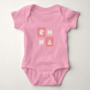 4 letter naam hete roze kleding romper