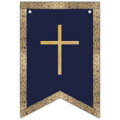 4 letters Navy Blue God Bless doop communie Vlaggetjes (Eerste vlag)