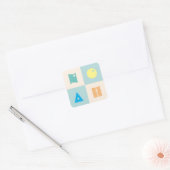 4 lettre nom de bébé noah feuille autocollant (Enveloppe)