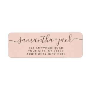 4 LINES Modern Wedding Stylish Return Address Etiket