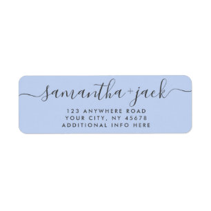 4 LINES Modern Wedding Stylish Return Address Etiket