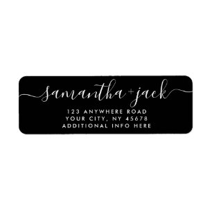 4 LINES Modern Wedding Stylish Return Address Etiket