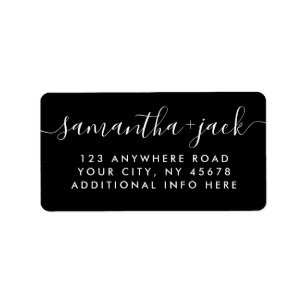 4 LINES Modern Wedding Stylish Return Address Etiket