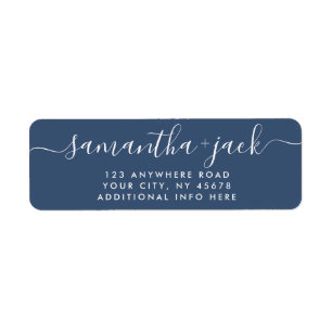 4 LINES Modern Wedding Stylish Return Address Etiket