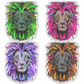4 Lion head stickers - Lion stickers (Devant)