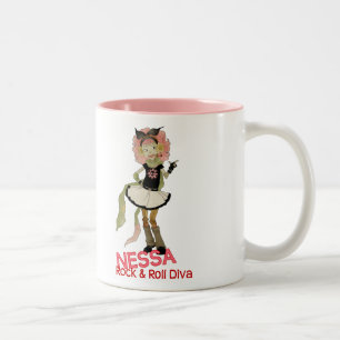 4 Little Monsters - Nessa Tweekleurige Koffiemok