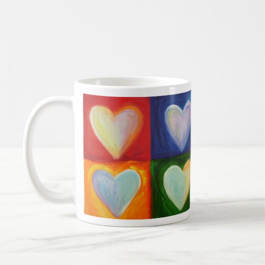 4 Love Hearts Art Custom Coffee Mug (Gauche)