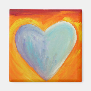 4 Love Hearts Art Inspirational Fridge Magnet