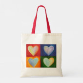 4 Love Hearts Art Inspirerend Canvas tas (Achterkant)