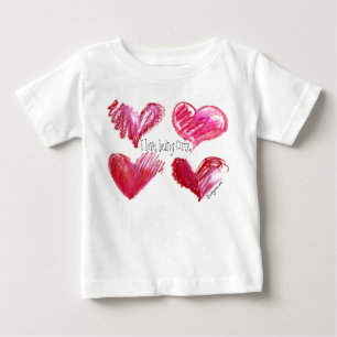 4 Love Hearts Cute Baby Long Hoes T Two Sided