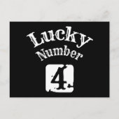 4 - Lucky Number 4 Luck Briefkaart (Voorkant)