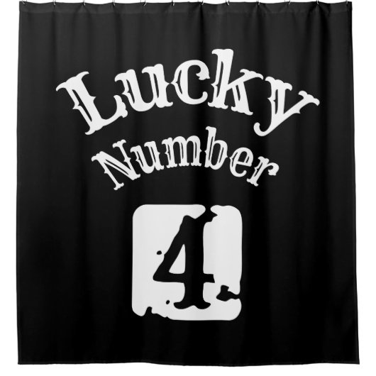 4 - Lucky Number 4 Luck Douchegordijn (Voorkant)