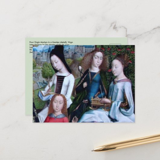 4 Maagdarmmartelaars in een tuin (met vermelding v Briefkaart (Voorkant / Achterkant in situ)