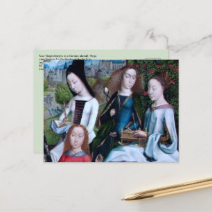 4 Maagdelijke Martelaren in een Tuin (detail; M 07 Briefkaart