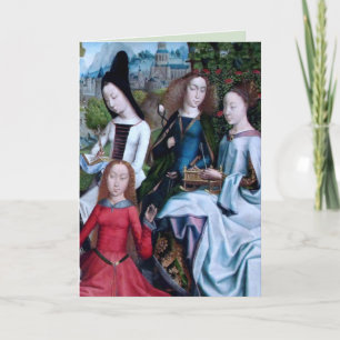 4 Maagdenmartelaars in een tuin (detail; M 070)-ka Kaart