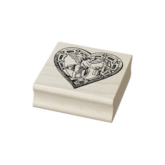 4 maten rubber stempel met afbeelding Cupid mailbo (Stempel)