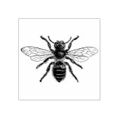 4 maten rubber stempel met retro afbeelding Bee (Afrduk)