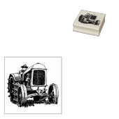 4 maten rubber stempel retro afbeelding Tractor (Gestempeld)
