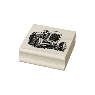 4 maten rubber stempel retro afbeelding Tractor