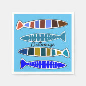 4 Meerkleurige gestreepte vis Thunder_Cove Servet (Voorkant)