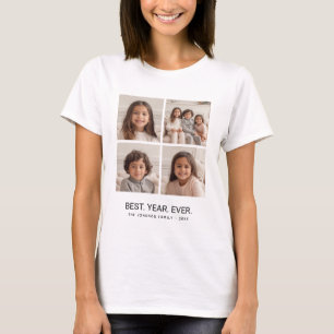 4 minimalistisch fotocollage - Beste jaar ooit T-shirt